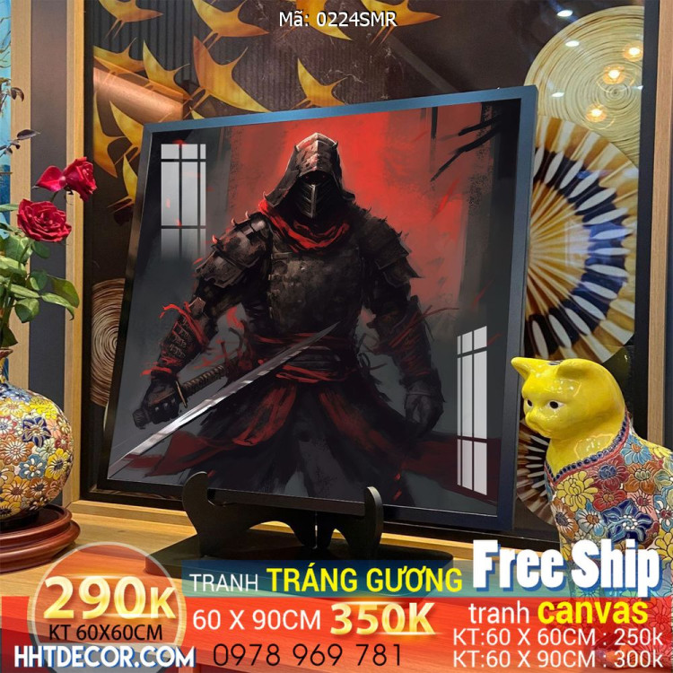 Mẫu tranh Samurai đẹp decor trang trí tường