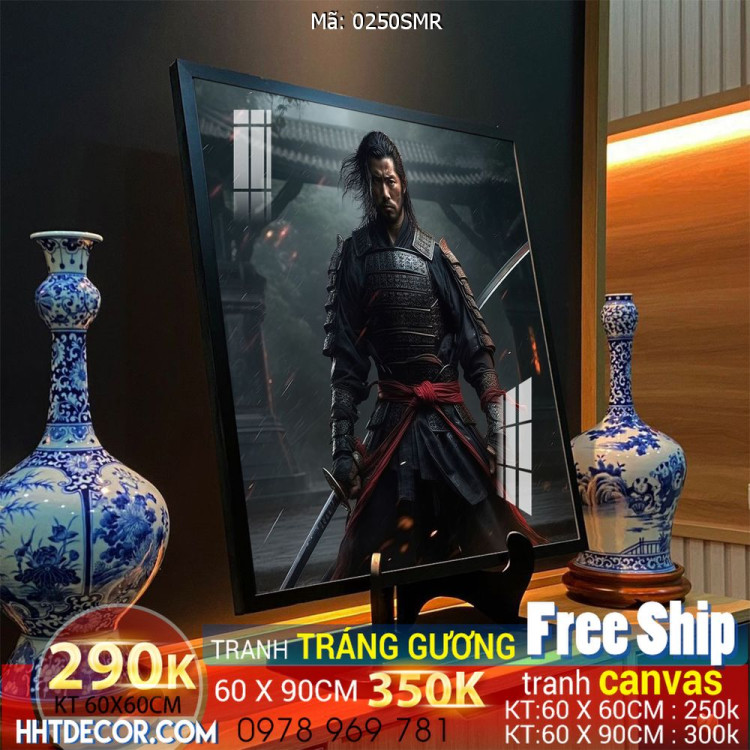 Mẫu tranh chiền binh Samurai décor trang trí tường đẹp độc đáo