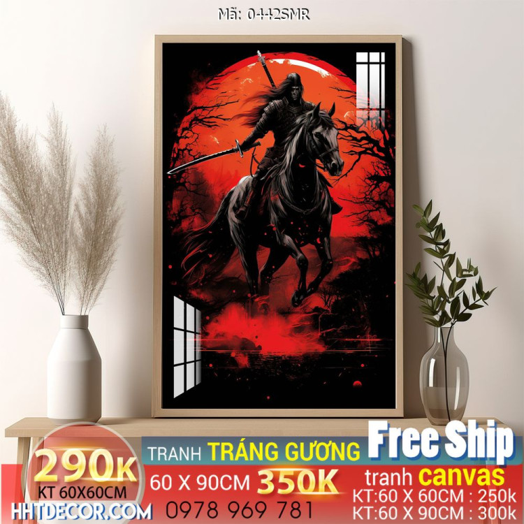 Mẫu tranh chiền binh Samurai décor trang trí tường đẹp độc đáo