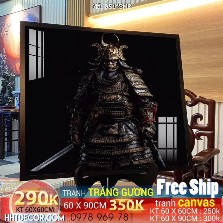 Tranh nghệ thuật treo tường chiến binh Samurai Nhật Bản 