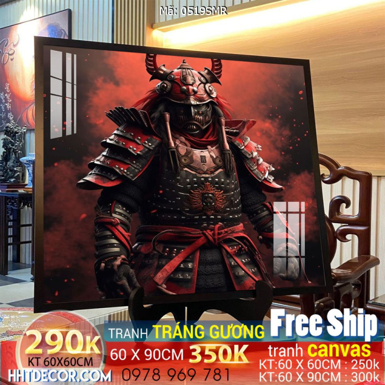 Mẫu tranh Samurai đẹp decor trang trí tường