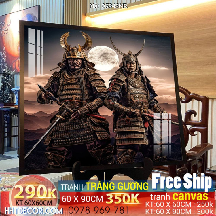 Tranh nghệ thuật deor trang trí tường nhà chiến binh Samurai huyền thoại