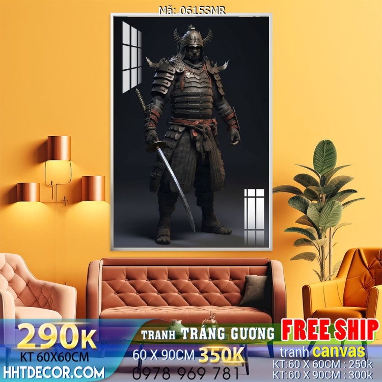 Mẫu tranh Samurai đẹp decor trang trí tường