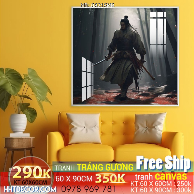 Mẫu tranh chiền binh Samurai décor trang trí tường đẹp độc đáo