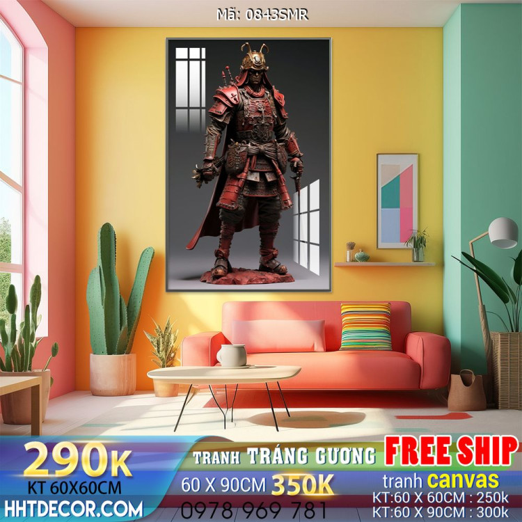 Mẫu tranh Samurai đẹp decor trang trí tường