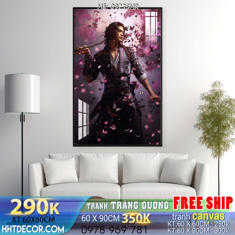 Mẫu tranh Samurai đẹp decor trang trí tường