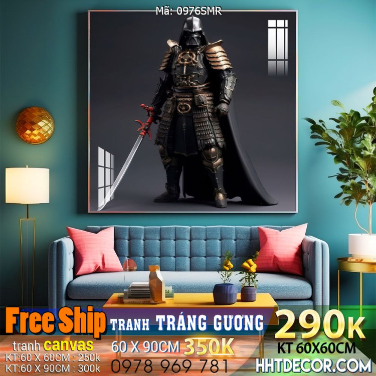 Mẫu tranh Samurai đẹp decor trang trí tường