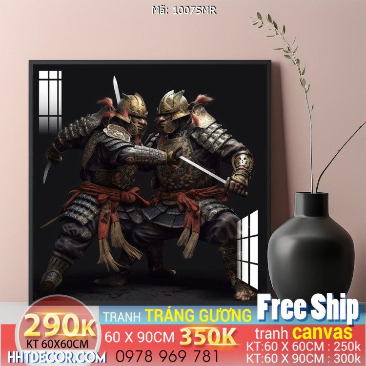 Mẫu tranh Samurai đẹp decor trang trí tường