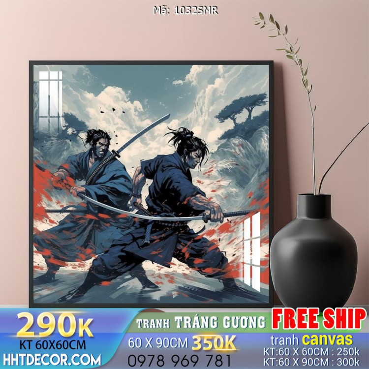 Tranh Samurai decor trang trí tường nhà trang trí tường