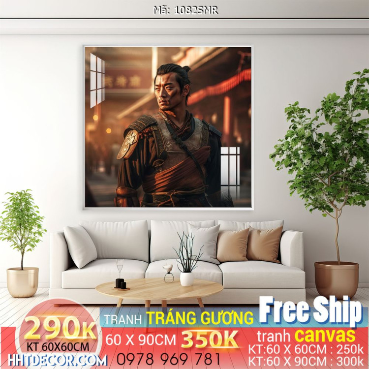 Mẫu tranh Samurai đẹp decor trang trí tường