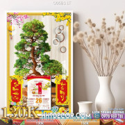 Lịch tết tranh bonsai, Mai Đào tết-006BS LT