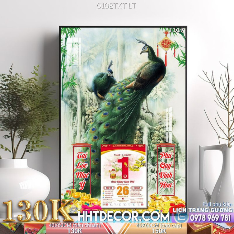 Lịch tết tranh kim tiền-0108TKT LT