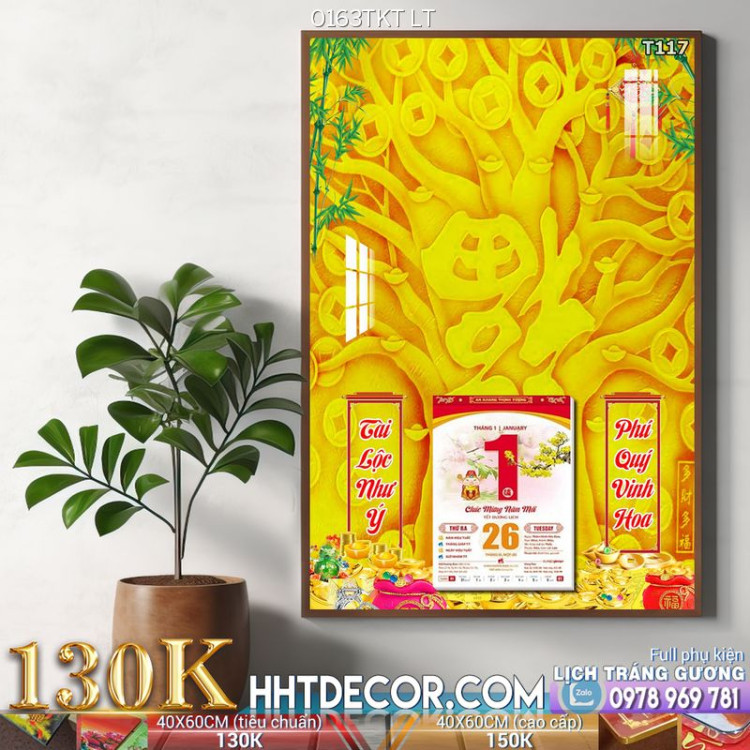 Lịch tết tranh kim tiền-0163TKT LT