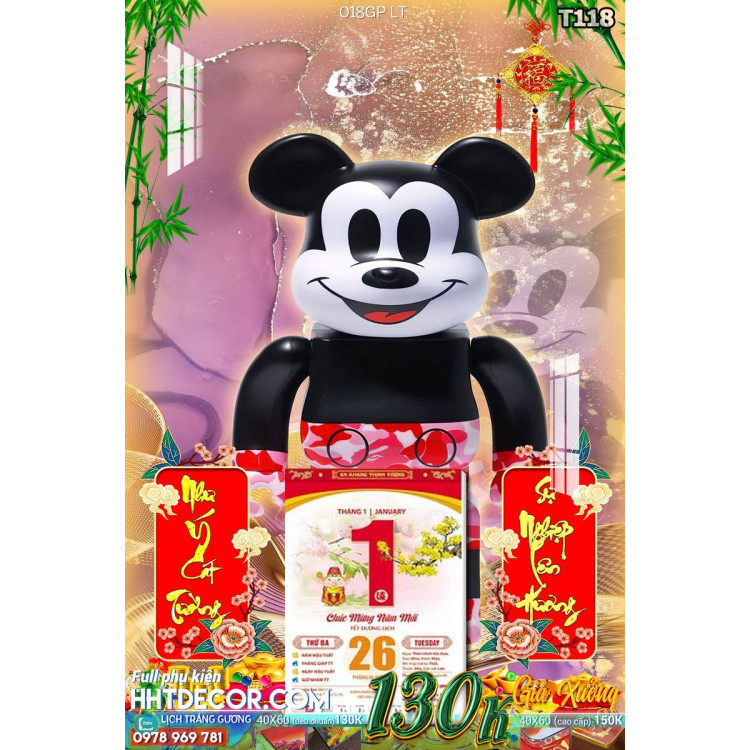 Lịch tết tranh Kawas gấu Bearbrick, Phi hành gia-018GP LT