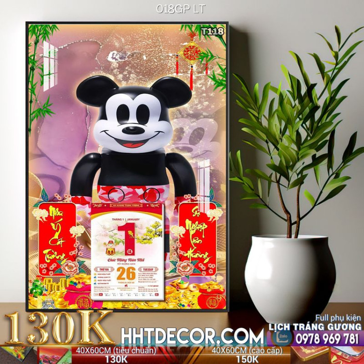 Lịch tết tranh Kawas gấu Bearbrick, Phi hành gia-018GP LT