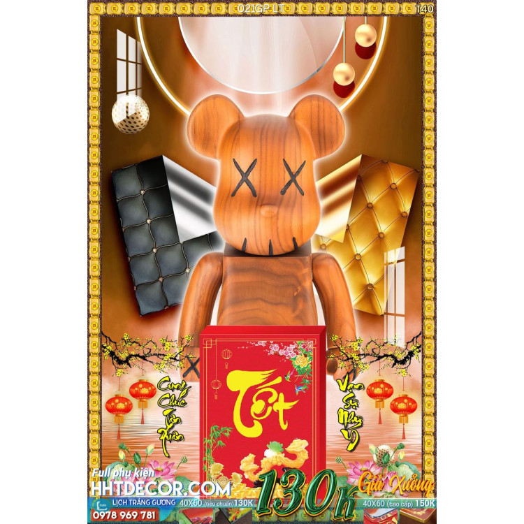 Lịch tết tranh Kawas gấu Bearbrick, Phi hành gia-021GP LT