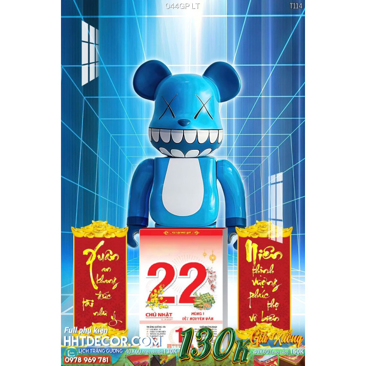 Lịch tết tranh Kawas gấu Bearbrick, Phi hành gia-044GP LT