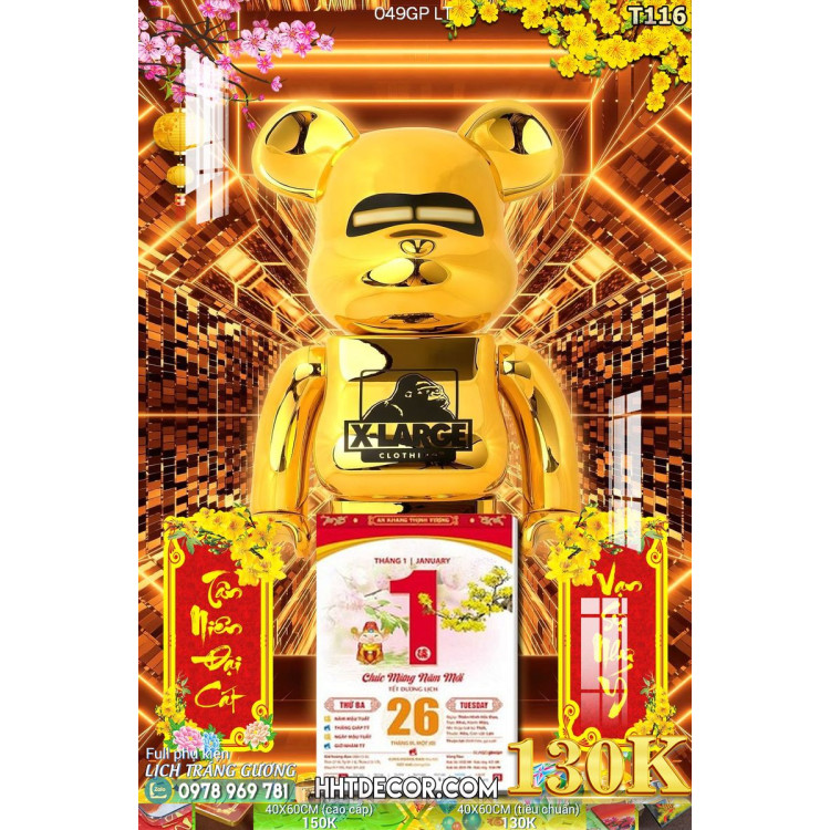 Lịch tết tranh Kawas gấu Bearbrick, Phi hành gia-049GP LT