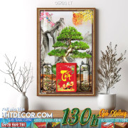 Lịch tết tranh bonsai, Mai Đào tết-057BS LT