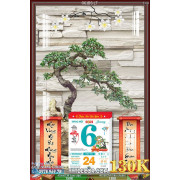 Lịch tết tranh bonsai, Mai Đào tết-061BS LT