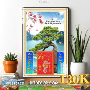 Lịch tết tranh bonsai, Mai Đào tết-105BS LT