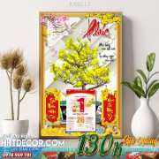 Lịch tết tranh bonsai, Mai Đào tết-106BS LT