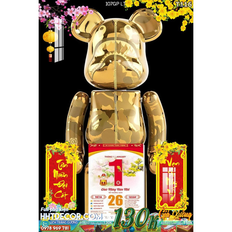 Lịch tết tranh Kawas gấu Bearbrick, Phi hành gia-107GP LT