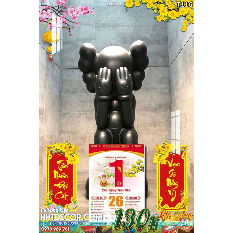 Lịch tết tranh Kawas gấu Bearbrick, Phi hành gia-111GP LT