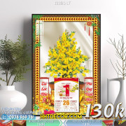 Lịch tết tranh bonsai, Mai Đào tết-133BS LT