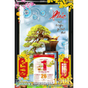 Lịch tết tranh bonsai, Mai Đào tết-139BS LT