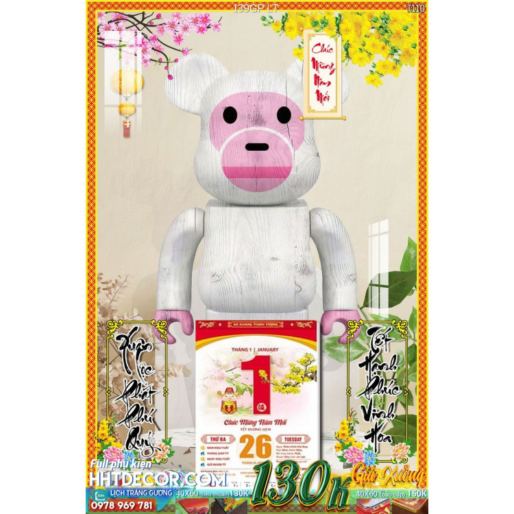 Lịch tết tranh Kawas gấu Bearbrick, Phi hành gia-139GP LT