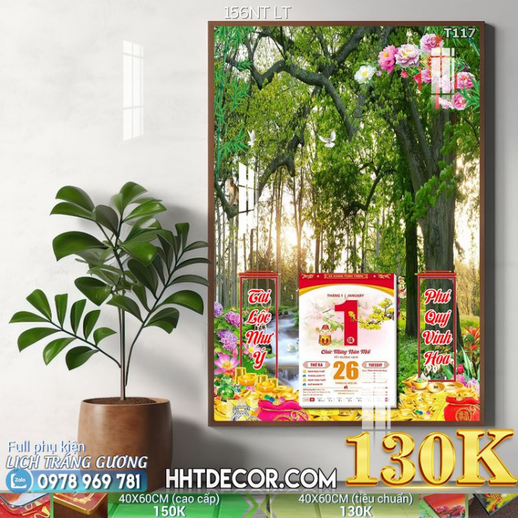 Lịch tết tranh phong cảnh decor-156NT LT