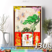 Lịch tết tranh bonsai, Mai Đào tết-168BS LT