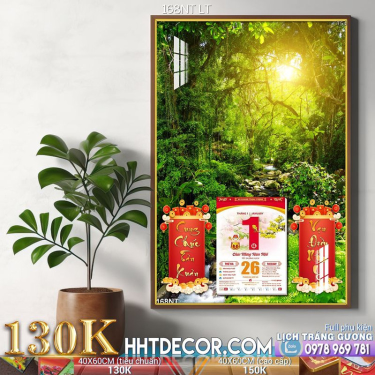 Lịch tết tranh phong cảnh decor-168NT LT