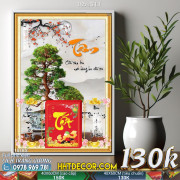 Lịch tết tranh bonsai, Mai Đào tết-185BS LT