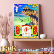 Lịch tết tranh lụa 3d canvas-185TL LT