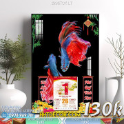 Lịch tết tranh hoa sen, cá chép-1996TCK LT