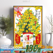 Lịch tết tranh bonsai, Mai Đào tết-206BS LT