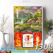 Lịch tết tranh lụa 3d canvas-2219TL LT