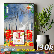 Lịch tết tranh lụa 3d canvas-2239TL LT