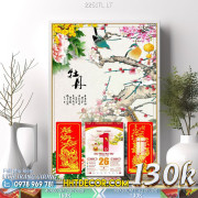 Lịch tết tranh lụa 3d canvas-2251TL LT