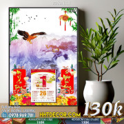 Lịch tết tranh lụa 3d canvas-2253TL LT