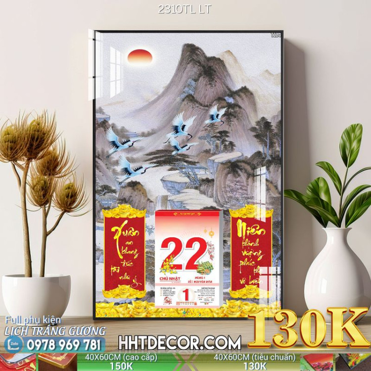 Lịch tết tranh lụa 3d canvas-2310TL LT