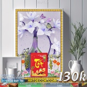 Lịch tết tranh lụa 3d canvas-2317TL LT