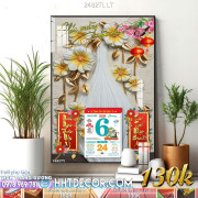 Lịch tết tranh lụa 3d canvas-2482TL LT