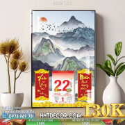 Lịch tết tranh lụa 3d canvas-2539TL LT