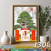 Lịch tết tranh bonsai, Mai Đào tết-256BS LT