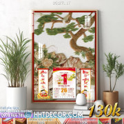 Lịch tết tranh lụa 3d canvas-2612TL LT