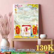 Lịch tết tranh lụa 3d canvas-2624TL LT