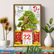 Lịch tết tranh bonsai, Mai Đào tết-266BS LT
